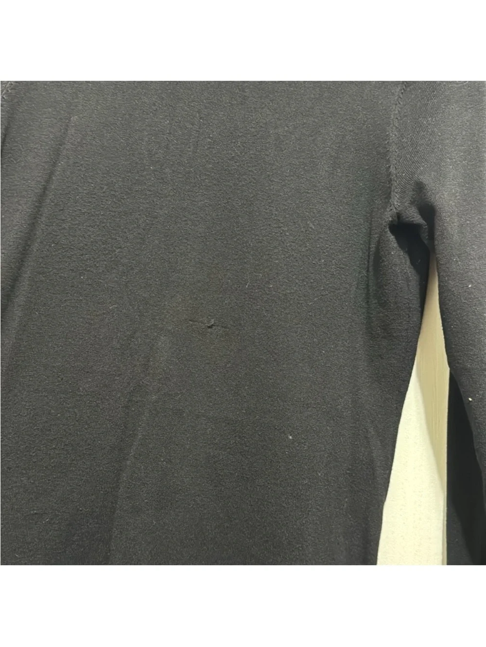 Black Layered Look Long-Sleeve Top with Drawstring Back New